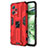 Funda Bumper Silicona y Plastico Mate Carcasa con Magnetico Soporte KC1 para Xiaomi Poco X5 5G Rojo