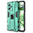 Funda Bumper Silicona y Plastico Mate Carcasa con Magnetico Soporte KC1 para Xiaomi Poco X5 5G Verde