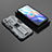 Funda Bumper Silicona y Plastico Mate Carcasa con Magnetico Soporte KC1 para Xiaomi Redmi Note 11 5G Gris