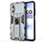 Funda Bumper Silicona y Plastico Mate Carcasa con Magnetico Soporte KC1 para Xiaomi Redmi Note 11R 5G Gris