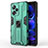 Funda Bumper Silicona y Plastico Mate Carcasa con Magnetico Soporte KC1 para Xiaomi Redmi Note 12 Pro+ Plus 5G Verde