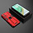 Funda Bumper Silicona y Plastico Mate Carcasa con Magnetico Soporte KC2 para Xiaomi Mi 10T 5G Rojo