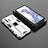 Funda Bumper Silicona y Plastico Mate Carcasa con Magnetico Soporte KC2 para Xiaomi Mi 11T Pro 5G Blanco