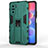 Funda Bumper Silicona y Plastico Mate Carcasa con Magnetico Soporte KC2 para Xiaomi Mi 11X Pro 5G Verde