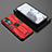 Funda Bumper Silicona y Plastico Mate Carcasa con Magnetico Soporte KC2 para Xiaomi Mi 12T 5G Rojo