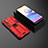 Funda Bumper Silicona y Plastico Mate Carcasa con Magnetico Soporte KC2 para Xiaomi POCO M3 Pro 5G Rojo
