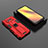 Funda Bumper Silicona y Plastico Mate Carcasa con Magnetico Soporte KC2 para Xiaomi Poco X3 NFC Rojo