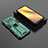 Funda Bumper Silicona y Plastico Mate Carcasa con Magnetico Soporte KC2 para Xiaomi Poco X3 NFC Verde