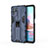 Funda Bumper Silicona y Plastico Mate Carcasa con Magnetico Soporte KC2 para Xiaomi Redmi Note 10 4G Azul