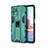 Funda Bumper Silicona y Plastico Mate Carcasa con Magnetico Soporte KC2 para Xiaomi Redmi Note 10 4G Verde