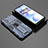 Funda Bumper Silicona y Plastico Mate Carcasa con Magnetico Soporte KC2 para Xiaomi Redmi Note 11R 5G Azul