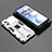 Funda Bumper Silicona y Plastico Mate Carcasa con Magnetico Soporte KC2 para Xiaomi Redmi Note 11R 5G Blanco