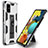 Funda Bumper Silicona y Plastico Mate Carcasa con Magnetico Soporte MQ1 para Samsung Galaxy A71 5G Plata