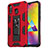 Funda Bumper Silicona y Plastico Mate Carcasa con Magnetico Soporte MQ1 para Samsung Galaxy M20 Rojo
