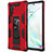Funda Bumper Silicona y Plastico Mate Carcasa con Magnetico Soporte MQ1 para Samsung Galaxy Note 10 5G Rojo