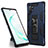 Funda Bumper Silicona y Plastico Mate Carcasa con Magnetico Soporte MQ1 para Samsung Galaxy Note 10 Plus 5G Azul