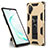 Funda Bumper Silicona y Plastico Mate Carcasa con Magnetico Soporte MQ1 para Samsung Galaxy Note 10 Plus 5G Oro