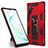 Funda Bumper Silicona y Plastico Mate Carcasa con Magnetico Soporte MQ1 para Samsung Galaxy Note 10 Plus 5G Rojo