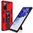 Funda Bumper Silicona y Plastico Mate Carcasa con Magnetico Soporte MQ1 para Samsung Galaxy S20 FE 5G Rojo