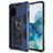 Funda Bumper Silicona y Plastico Mate Carcasa con Magnetico Soporte MQ1 para Samsung Galaxy S20 Plus 5G Azul