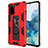 Funda Bumper Silicona y Plastico Mate Carcasa con Magnetico Soporte MQ1 para Samsung Galaxy S20 Plus 5G Rojo