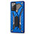 Funda Bumper Silicona y Plastico Mate Carcasa con Magnetico Soporte N03 para Samsung Galaxy Note 20 5G Azul