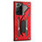 Funda Bumper Silicona y Plastico Mate Carcasa con Magnetico Soporte N03 para Samsung Galaxy Note 20 Ultra 5G Rojo