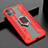 Funda Bumper Silicona y Plastico Mate Carcasa con Magnetico Soporte para Apple iPhone 11 Rojo