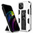 Funda Bumper Silicona y Plastico Mate Carcasa con Magnetico Soporte para Apple iPhone 12 Mini Blanco