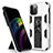 Funda Bumper Silicona y Plastico Mate Carcasa con Magnetico Soporte para Apple iPhone 12 Pro Max Blanco