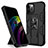 Funda Bumper Silicona y Plastico Mate Carcasa con Magnetico Soporte para Apple iPhone 12 Pro Max Negro