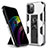 Funda Bumper Silicona y Plastico Mate Carcasa con Magnetico Soporte para Apple iPhone 12 Pro Max Plata
