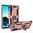 Funda Bumper Silicona y Plastico Mate Carcasa con Magnetico Soporte para Huawei P30 Pro Oro Rosa
