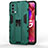 Funda Bumper Silicona y Plastico Mate Carcasa con Magnetico Soporte para OnePlus Nord N200 5G Verde