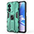 Funda Bumper Silicona y Plastico Mate Carcasa con Magnetico Soporte para Oppo A78 5G Verde