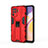 Funda Bumper Silicona y Plastico Mate Carcasa con Magnetico Soporte para Oppo F19 Pro Rojo