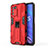 Funda Bumper Silicona y Plastico Mate Carcasa con Magnetico Soporte para Oppo K9S 5G Rojo