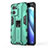 Funda Bumper Silicona y Plastico Mate Carcasa con Magnetico Soporte para Oppo Reno7 5G Verde