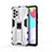 Funda Bumper Silicona y Plastico Mate Carcasa con Magnetico Soporte para Samsung Galaxy A52s 5G Blanco
