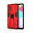 Funda Bumper Silicona y Plastico Mate Carcasa con Magnetico Soporte para Samsung Galaxy A52s 5G Rojo