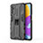 Funda Bumper Silicona y Plastico Mate Carcasa con Magnetico Soporte para Samsung Galaxy M52 5G Negro