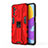 Funda Bumper Silicona y Plastico Mate Carcasa con Magnetico Soporte para Samsung Galaxy M52 5G Rojo