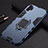 Funda Bumper Silicona y Plastico Mate Carcasa con Magnetico Soporte para Samsung Galaxy Note 10 Plus 5G Azul