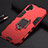 Funda Bumper Silicona y Plastico Mate Carcasa con Magnetico Soporte para Samsung Galaxy Note 10 Plus 5G Rojo