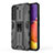 Funda Bumper Silicona y Plastico Mate Carcasa con Magnetico Soporte para Samsung Galaxy S21 5G Negro