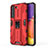 Funda Bumper Silicona y Plastico Mate Carcasa con Magnetico Soporte para Samsung Galaxy S21 5G Rojo
