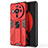 Funda Bumper Silicona y Plastico Mate Carcasa con Magnetico Soporte para Xiaomi Mi 12 Ultra 5G Rojo
