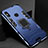 Funda Bumper Silicona y Plastico Mate Carcasa con Magnetico Soporte para Xiaomi Mi A2 Lite Azul