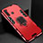Funda Bumper Silicona y Plastico Mate Carcasa con Magnetico Soporte para Xiaomi Redmi Note 8 Rojo