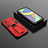 Funda Bumper Silicona y Plastico Mate Carcasa con Magnetico Soporte T02 para Samsung Galaxy F52 5G Rojo